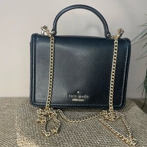 Kate Spade Black Crossbody Bag with Gold Chain